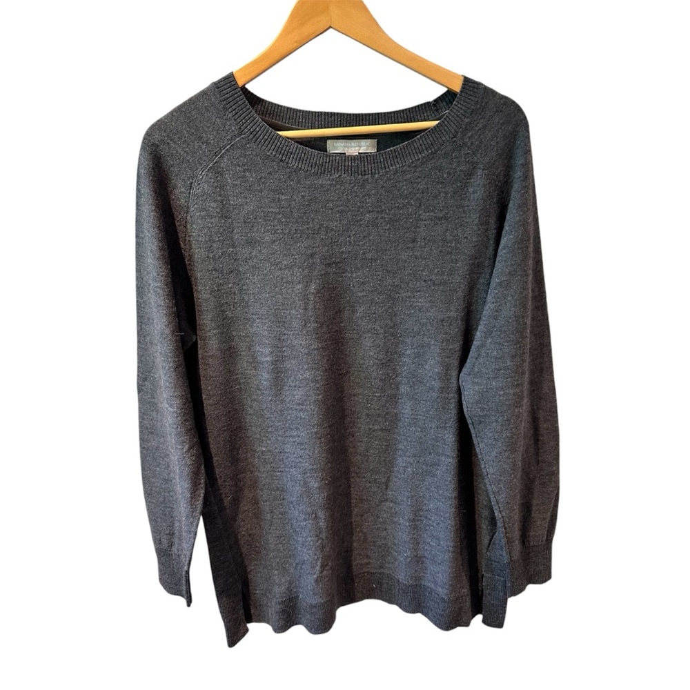 Banana Republic 100% Fine Merino Wool Sweater Gray Size XL